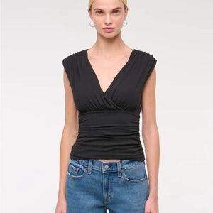 A&F V-Neck Ruched Top